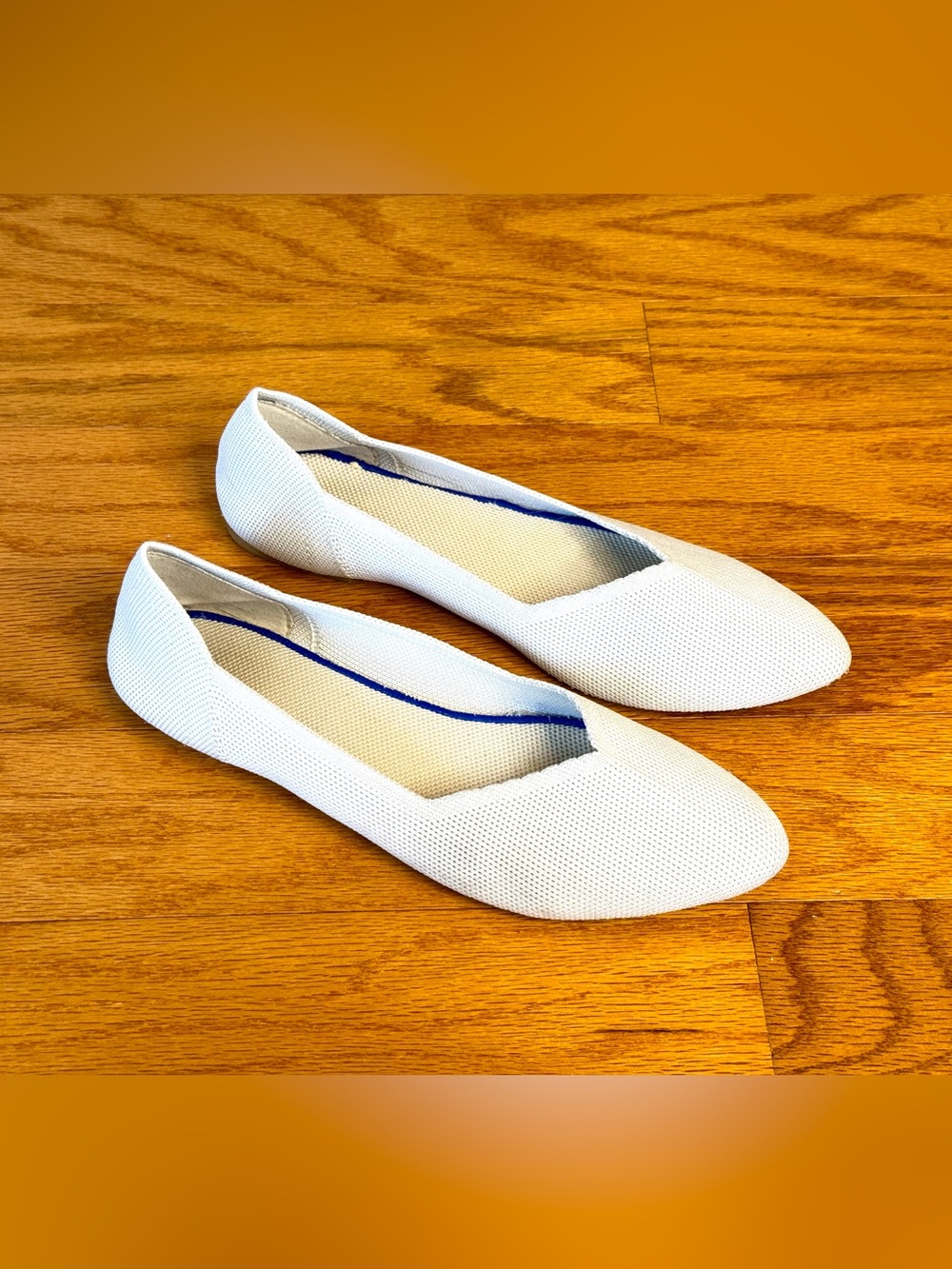Rothy’s Style White Knit Pointed Toe Flats EU 37 US 6.5